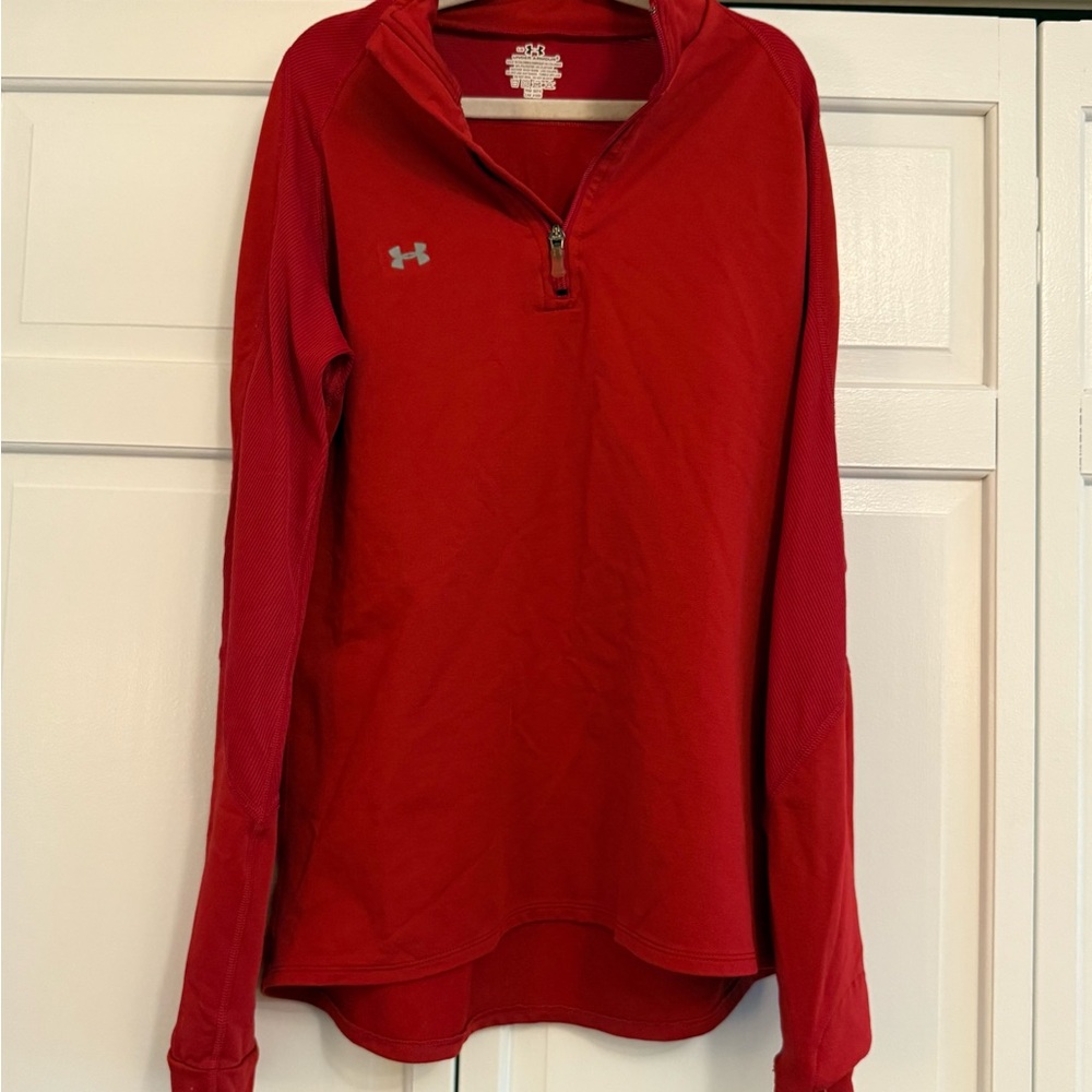 Under Armour Women's Red Quarter-Zip Sweatshirt